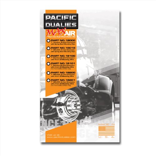 Pacific Dualies 18000 7 Inch Braided Stainless Steel Valve Stem Extension System - Set Of 2 #TOP3