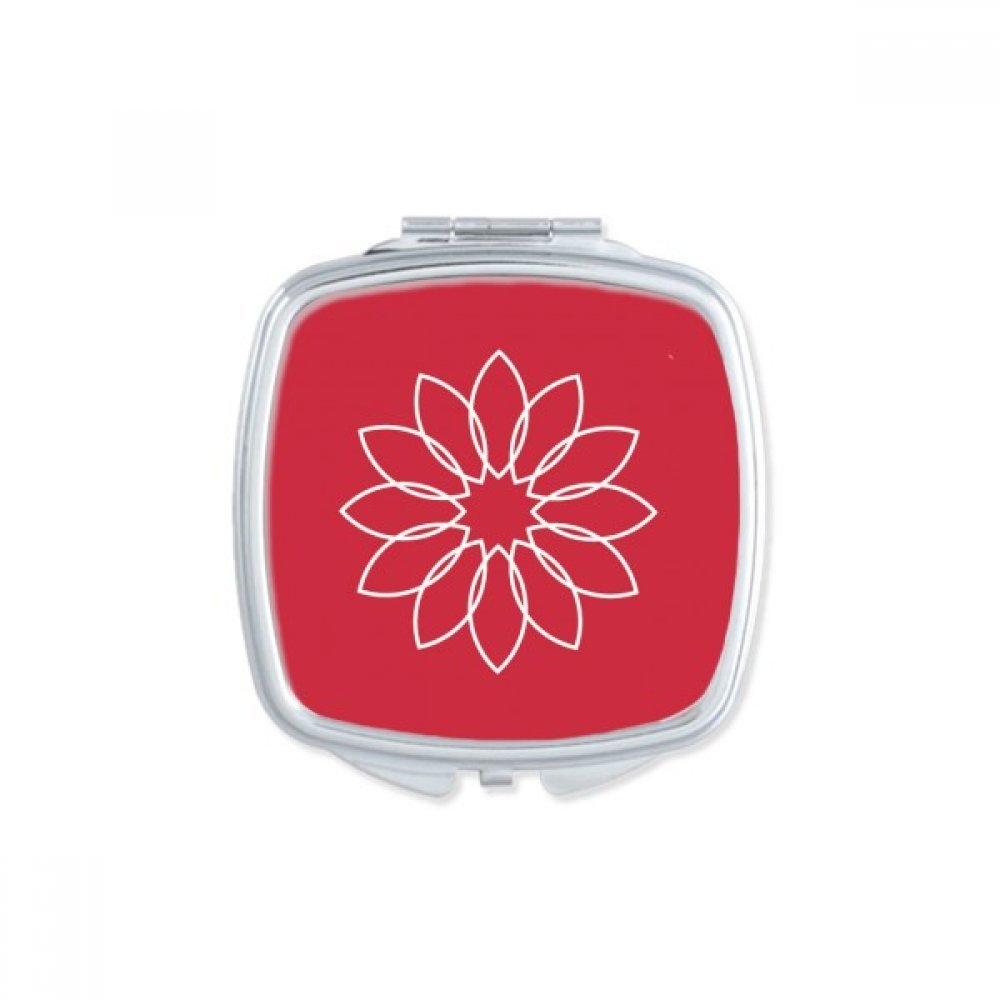 Miroir carré de poche motif fleur de lotus - Compact et portable multicolore