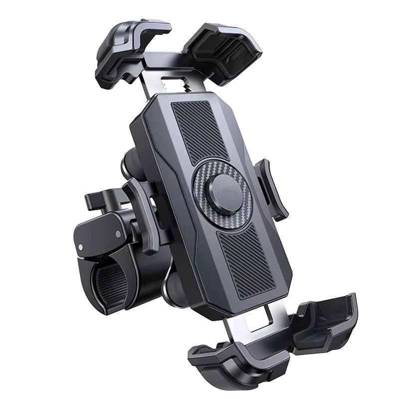 Support téléphone moto anti-vibration avec vue à 360° et utilisation à une main