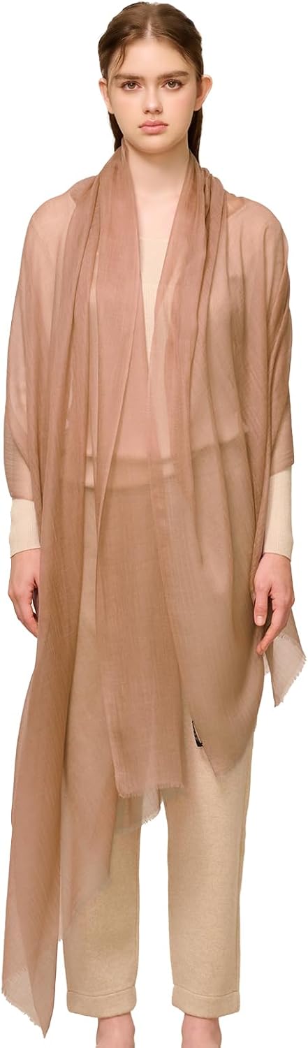 Luxury 100% Cashmere Shawl Wraps for Women, 91''x40'' Featherlight Pashmina Scarf, ...