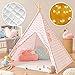 Tiny Land Teepee Tent for Kids - Girls Play Tent Pink Chevron Cotton Canvas Tipi