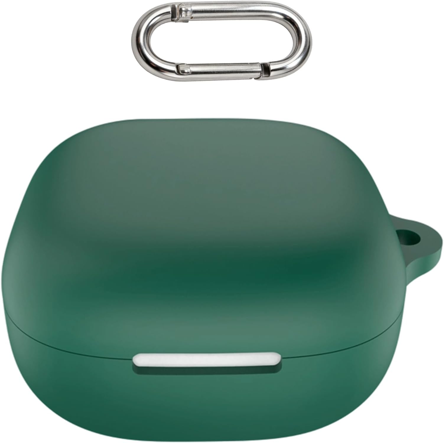 Silicon Case Cover for Wireless Earbuds, Soft Silicone Shockproof Protective Skin Case, with Carabiner, Hole for Charging (Green)