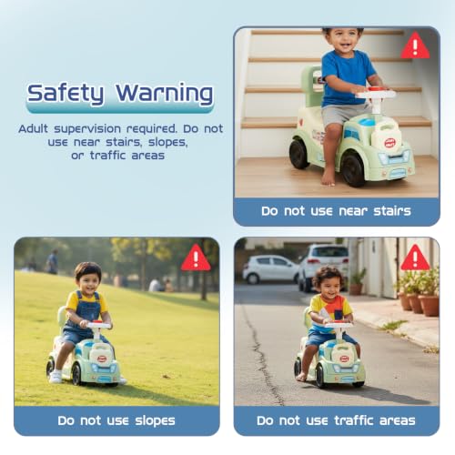 Image of Amazon Brand - Jam & Honey Cloud Kitchen Ride-On Toy for Kids | Foot-to-Floor Push Car with Music & Storage | Indoor & Outdoor Ride-On for Boys & Girls Age 1-3 Years | Durable Design