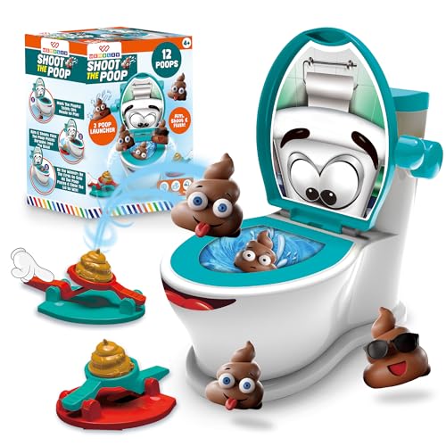 Image of Wembley Shooting Indoor Game | Fun Family Shooting Activity | Shoot the Poop Toilet Toy with 2 Launchers | Kids Family Board Game | 12 Soft Poop Pieces | Family Game Set for Kids of 4-10 and Adults