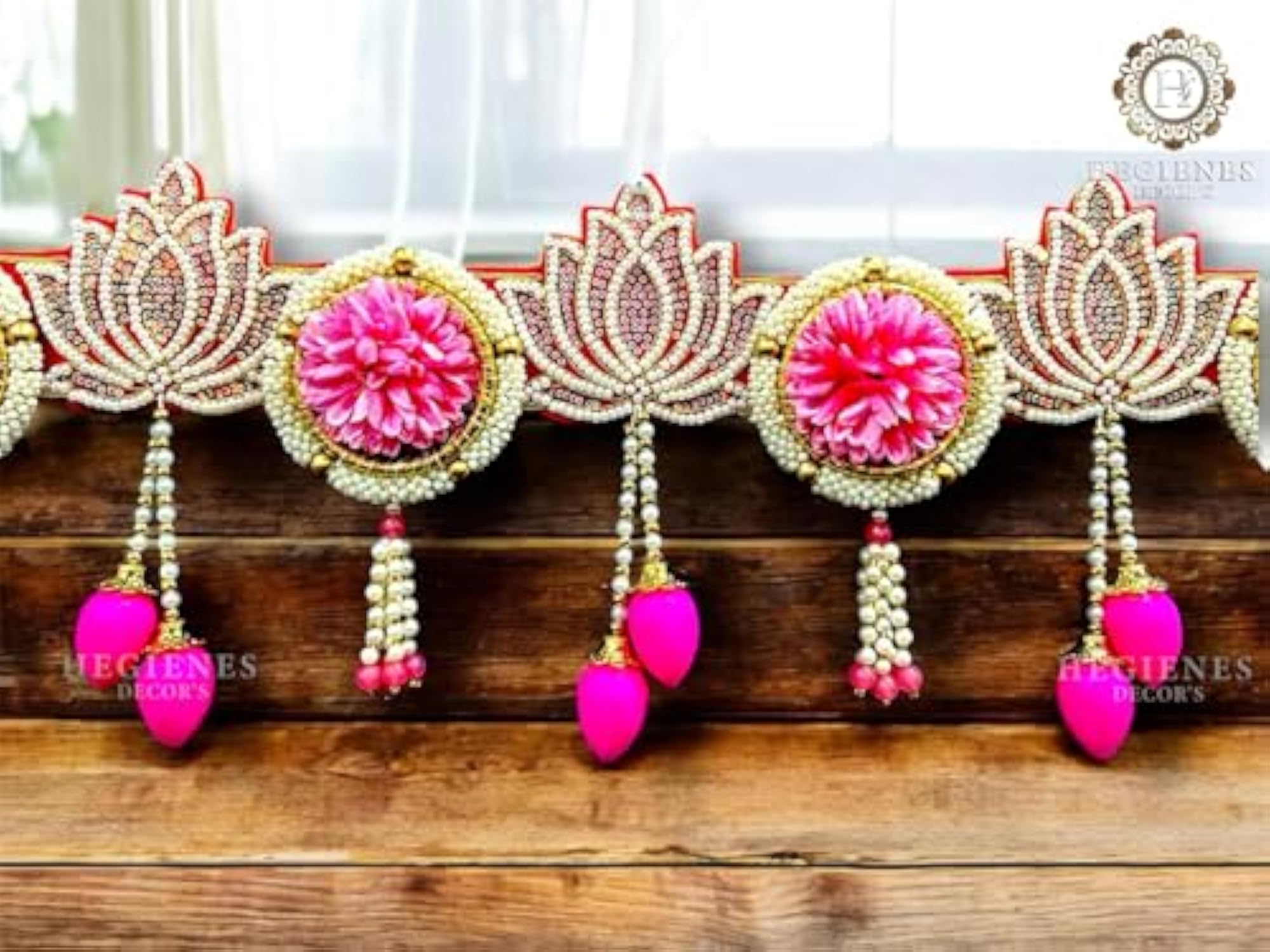 Traditional Pearl and Flower Door Hanging Toran