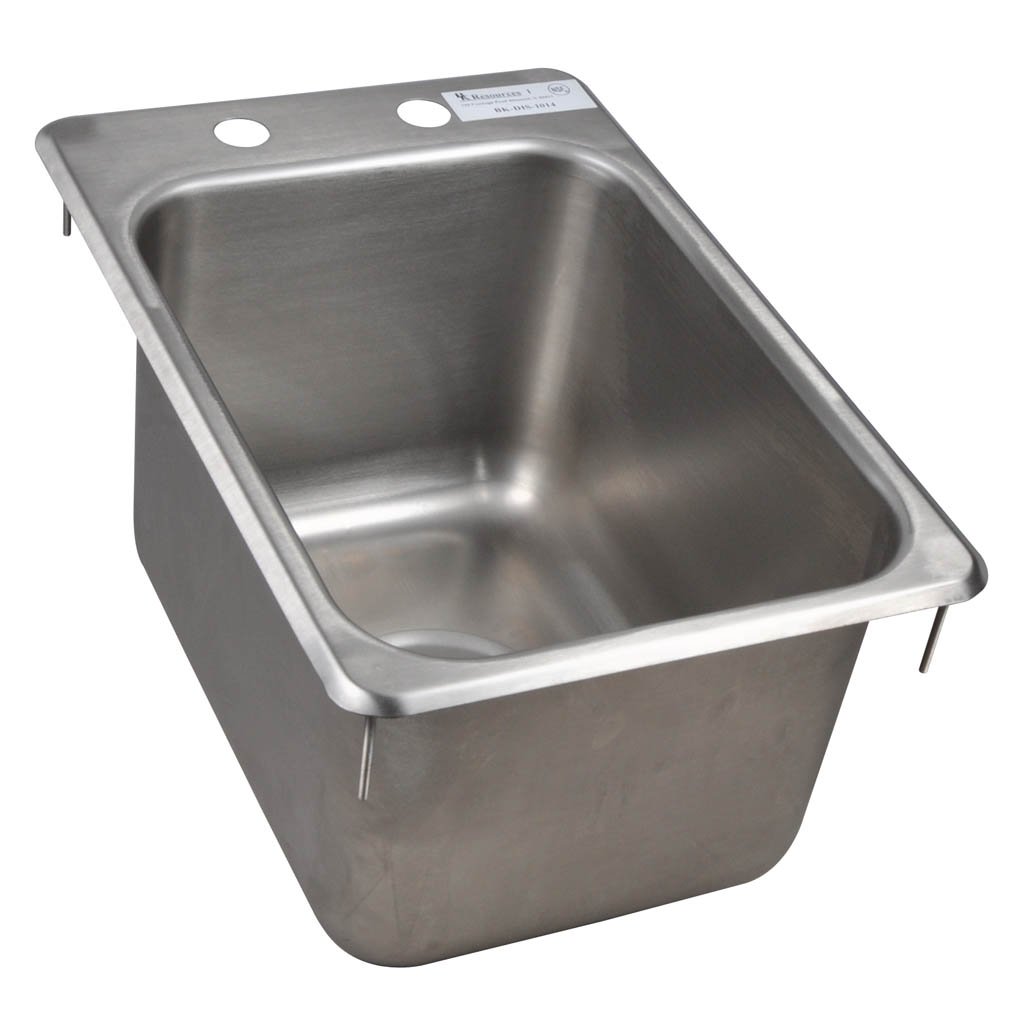 BK ResourceBK-DIS-1014 Stainless Steel 1 Compartment Drop In Sink with 10" x 14" x 9" Bowl, 10" Height, 18.5" Width, 12.1" Length
