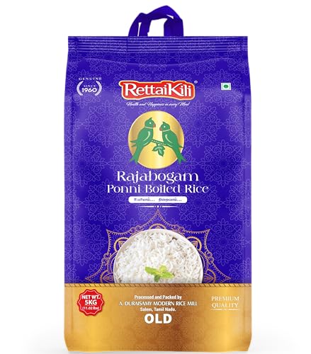 Image of TWO PARROTS Rettai Kili Rajabogam Ponni Boiled Rice (Aged)|Aromatic & Flavorful South Indian Rice|5Kg