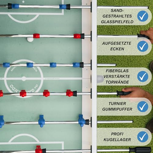 Garlando Kickertisch ITSF Master Champion, offizieller Turnier Fußballtisch,Wettkampf ITSF Spielstangen, robuster und stabiler 80 kg, Profi Tischfußball,Turnier-Tischkicker, Made in Italy, vormontiert – Bild 5