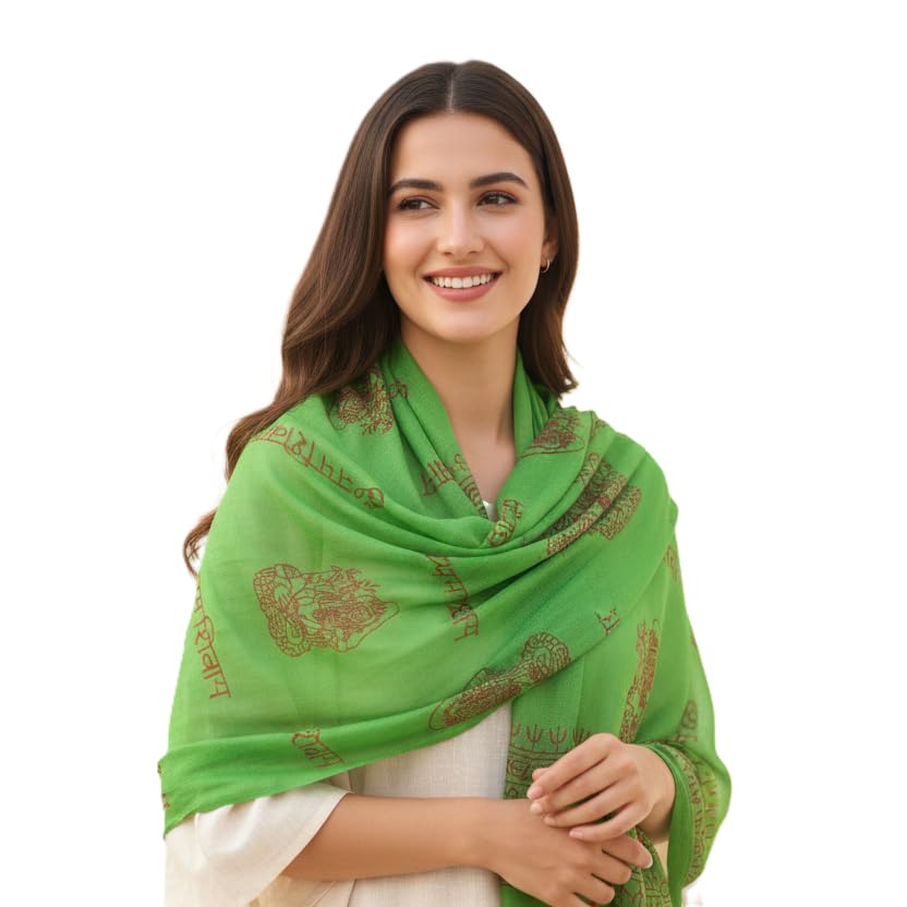 Sea Green Shiva Print Rayon Sarong | Hand Screen Print | 200×103 cm-image-31