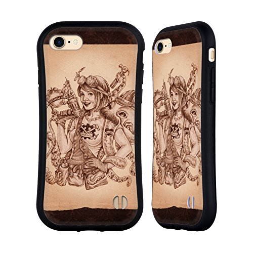 Head Case Designs �I�t�B�V�������C�Z���X Brigid Ashwood Octopus Pinup Girl 2 �X�`�[���p���N �n�C�u���b�h�P�[�X Apple iPhone 7/8 / SE 2020 & 2022�ɑΉ�