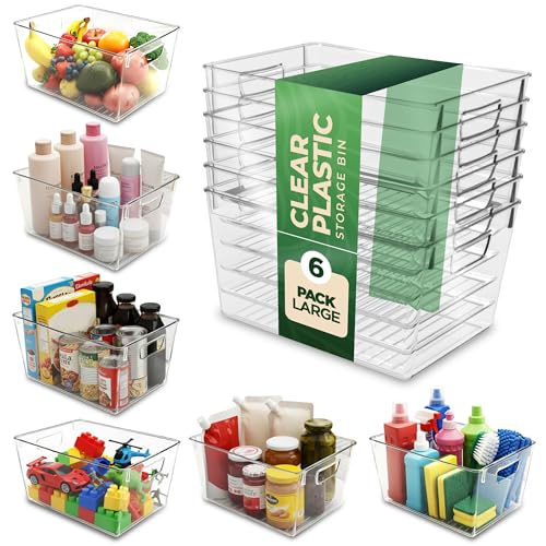 KICHLY Organizzatori di dispensa e contenitori, confezione da 6 trasparenti