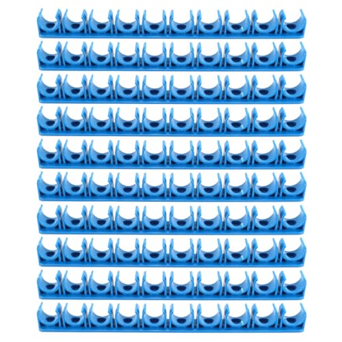 Ludom Abrazaderas Para Tuberías De Agua De 16 Mm Con Hebillas De Fijación De Conductos De PVC PSC, Soporte Para Tuberías Con 10 Orificios (azul)