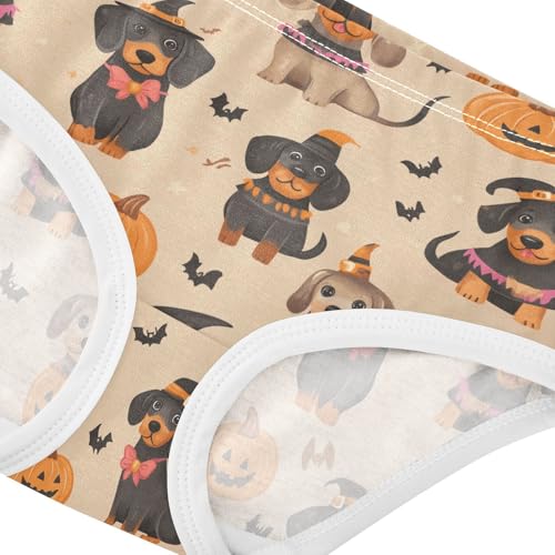 Girls Underwear Soft Cotton Halloween Dachshund Dogs Kids Panties in Sizes 2/3t, 4t, 5t, 6 and 84