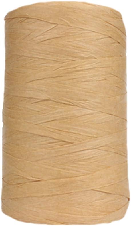 316Yard Rayon Raffia Paper Crochet Brown Ribbon for Knit Summer Sun Hat, Beach Bag, Craft DIY Decoration