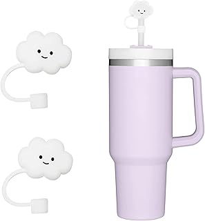10mm Straw Cover, 2pcs Straw Covers Cap for Stanley Cup 40 oz 30 oz Food Grade Silicone Cute Large Cloud Straw Topper Straw Tips Cover Protector Plugs for Stanley Tumblers for Stanley Cup Accessories