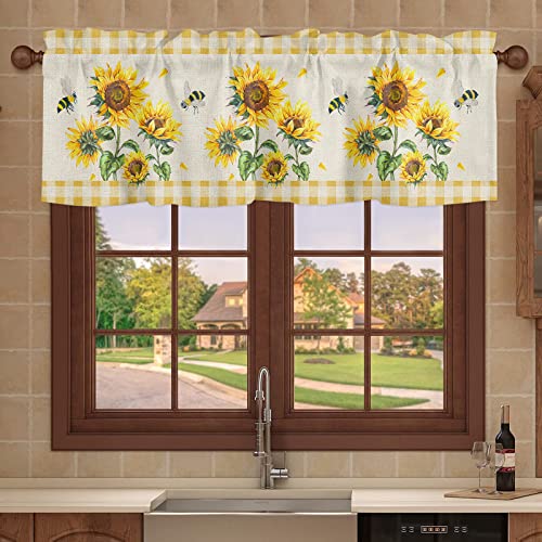 Mantovane per finestre, motivo: girasoli rustici