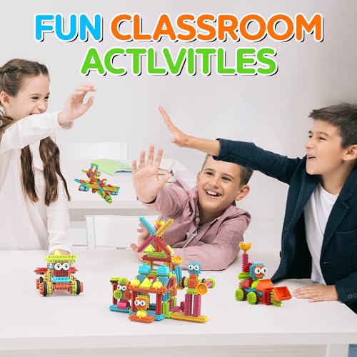 Contixo 144 pcs Bristle Shape 3D STEM Building Toys, Construction Learning Stacking Educational Block, Creativity Beyond Imagination, Inspirational, Safe & Durable, Recreational Toy for Kids Ages 3-8 - Image 6