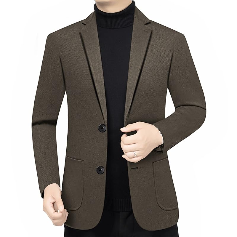 Mens Brown Sport Coats Casual Blazers Two Button Lightweight Business Suit Jacket for Daily Party Business