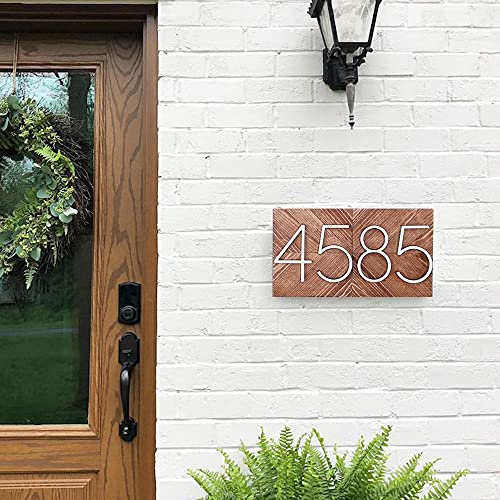 5" Zinc Alloy Floating House Number, Metal Modern House Numbers, Garden Door Mailbox Number Sign With Nail Kit, Coated Glossy Silver, Durable Visibility Signage,5 #TOP5