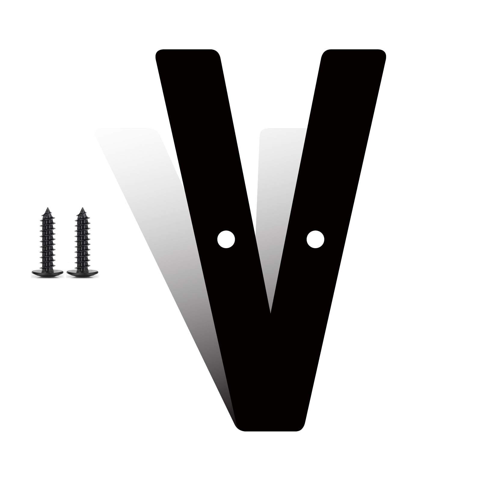 12 Inch Modern Metal House Numbers, Metal Letter, Black Door Number, Metal Mailbox Numbers and Letters, Metal House Address Letters and Numbers for Outside Signs (V) — image 1