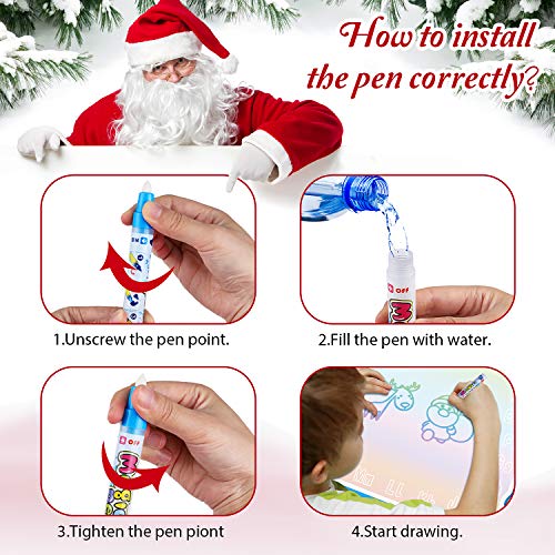 Jionchery Doodle Mat, Large Aqua Magic Water Drawing Mat Toy Gifts for Boys Girls Kids Painting Writing Pad Educational Learning Toys for Toddler - Thumbnail 6