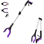 32 inch GrabRunner Heavy Duty(up to 10 lbs) Reacher Grabber Tool with Strong Magnetic (Purple(1Pack))