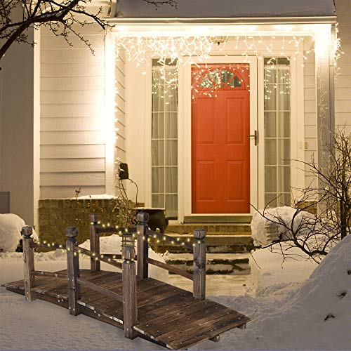 Reliancer 5Ft Wooden Garden Bridge Arch Stained Finish Footbridge Decorative Backyard Bridge With Double Safety Railings Outdoor Lawn Pond Bridge Walkway For Garden Yard Patio Courtyard Farm Stream Creek thumb #5