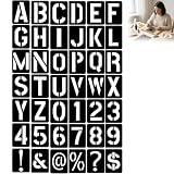 42 Pochoirs Réutilisables En Plastique De 10cm Avec Chiffres Et Lettres   Idéal Pour Projets Artistiques, Peinture, Décoration De Mariage, Écoles, Artisanat Et Décorations DIY Avec Sécurité Enfant