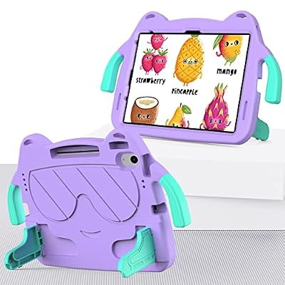 Compatible with iPad 12th (A19) 2026/(A16) 11th 10th Generation Case (Model: 2025/2022, 11/10.9 Inch) Lightweight EVA Shockproof Kids Friendly Cover Protection Case(Purper)
