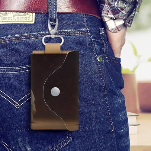 Three Ghosts Dark Fantasy Key Holder Bag PU Leather ID Card Holder Keychains Case Cover for Men Women4