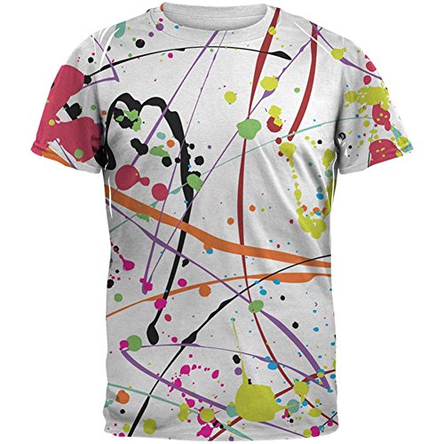 T-shirt éclaboussures de peinture blanche pour look streetwear adulte décontracté