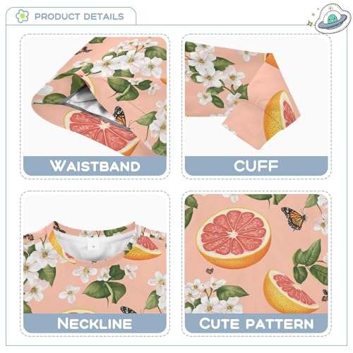 JUNZAN Fresh Grapefruit Fruit Peach Kids Girls Sweatshirts Hoodies Crewneck Kids Hoodies Boys Sports 4T3