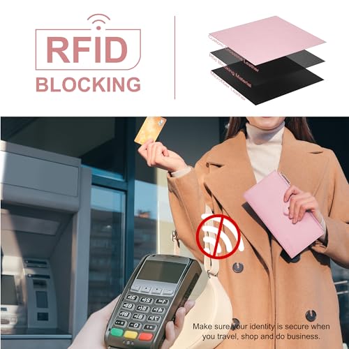 Image of Travelambo RFID Wallet Women Large Size Bifold Multi Card Wallet Case with Zipper Pocke Credit Card Holder for Women