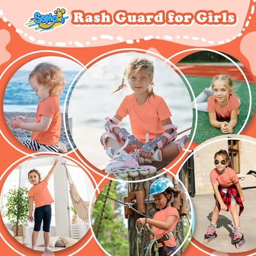 Image of Semois Boys Rash Guard Swim Shirt Short Sleeve Swimwear Toddler Kids Youth Rashguard Water Shirt UPF+ 50 Quick Dry Shirt