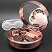 Vastsoon Contact Lens Case, Cute Travel Size Eye Colored Contacts Lenses Applicator Remover Tool Kit with Mirror Solution Bottle for Daily Outdoor (Rose Gold)