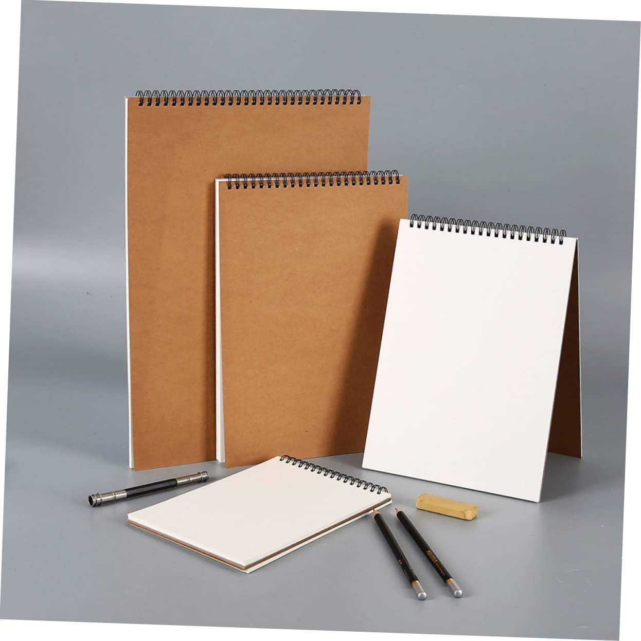 NUOBESTY Carnet de Croquis Spirale A4 2pcs Papier Marron pour Dessin