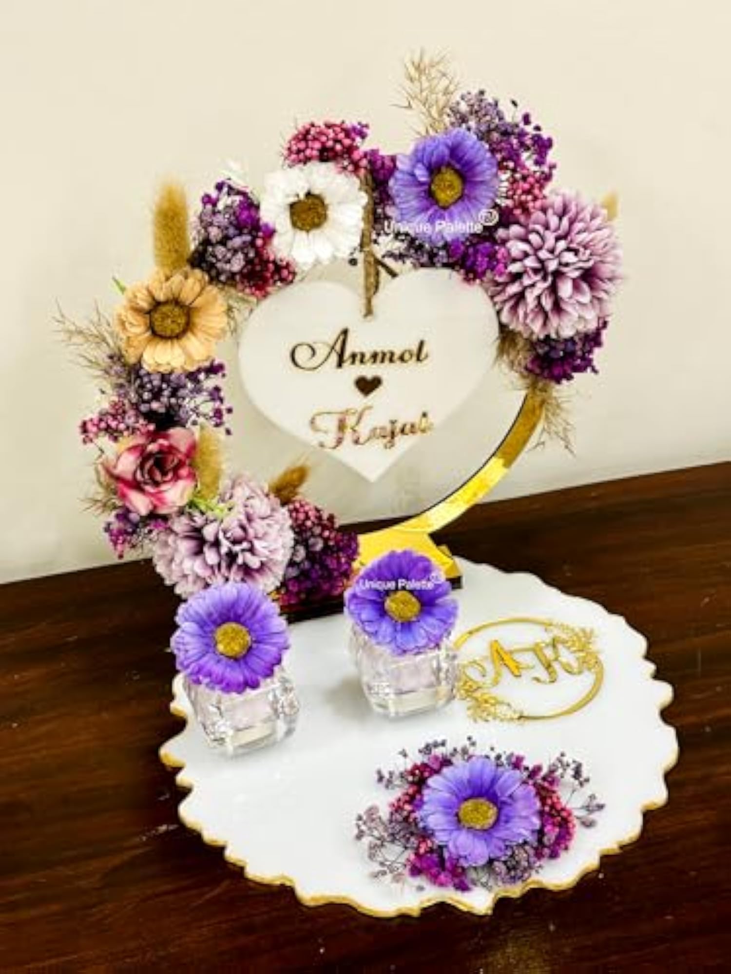 Customized Engagement Wedding Ring Platter for Celebrations