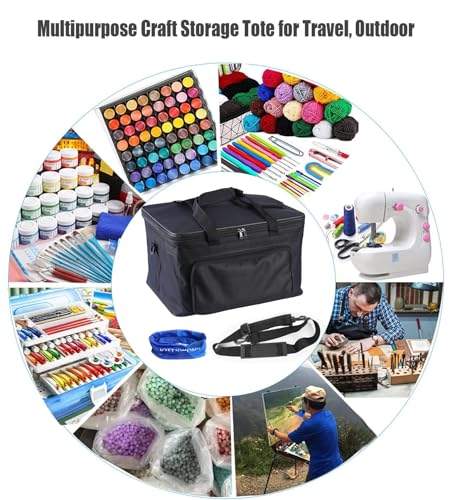 Image of Art Supplies Organizer Bag Art Craft Tool Storage Tote Bag Art Supplies Carrying Bag Case Artist Travel Carrier Bag Waterproof Paint Box Case Foldable For Drawing Sketch Painting Large Capacity