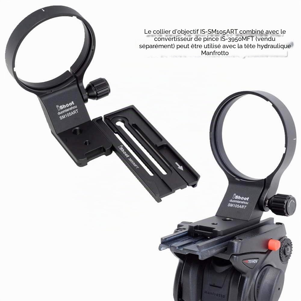 iShoot Anneau de Montage pour Trépied Bague Collier d'Objectif Compatible avec Sigma 100-400mm f/5-6.3 DG DN OS E/L Mount & 105mm f/1.4 DG HSM Art TS-111, Support Lentille Plaque de dégagement Rapide