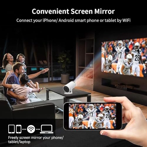 Image of Mini Portable Projector 4K - 200 ANSI Smart Projector with WiFi 6, BT 5.0, 130 Inch, Video Projector 180 Degree Flip Auto Keystone