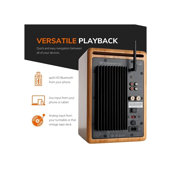 Audioengine A5+ 150W Wireless Powered Bookshelf Speakers, Bluetooth