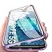 Produktbild Ellmi Für Samsung Galaxy S20 FE 5G Hülle 360 Grad Magnetisch, Dünn Metallrahmen Magnetische Adsorption Handyhülle Schutzfolie Vorne und Hinten Komplett Schutzhülle (Lavendel)