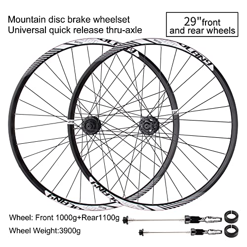 Bolany 26/27.5/29 Inch Mtb Wheelset With Quick Release Skewer And Thru-Axle End Cap Disc Brake 32 Holes Bike Hub Aluminum Alloy Mountain Bike Wheels Fit For 8-11S Cassette (Black, 29 Inch) #TOP1