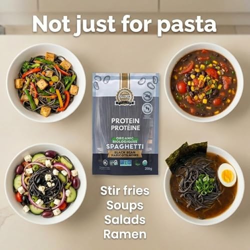 Otelia High Protein Pasta, Organic Black Bean Spaghetti, Kosher, Gluten-Free, Non-GMO, Vegan, Plant-Based, Ready to Eat in 3 β 5 mins, 200g - 5