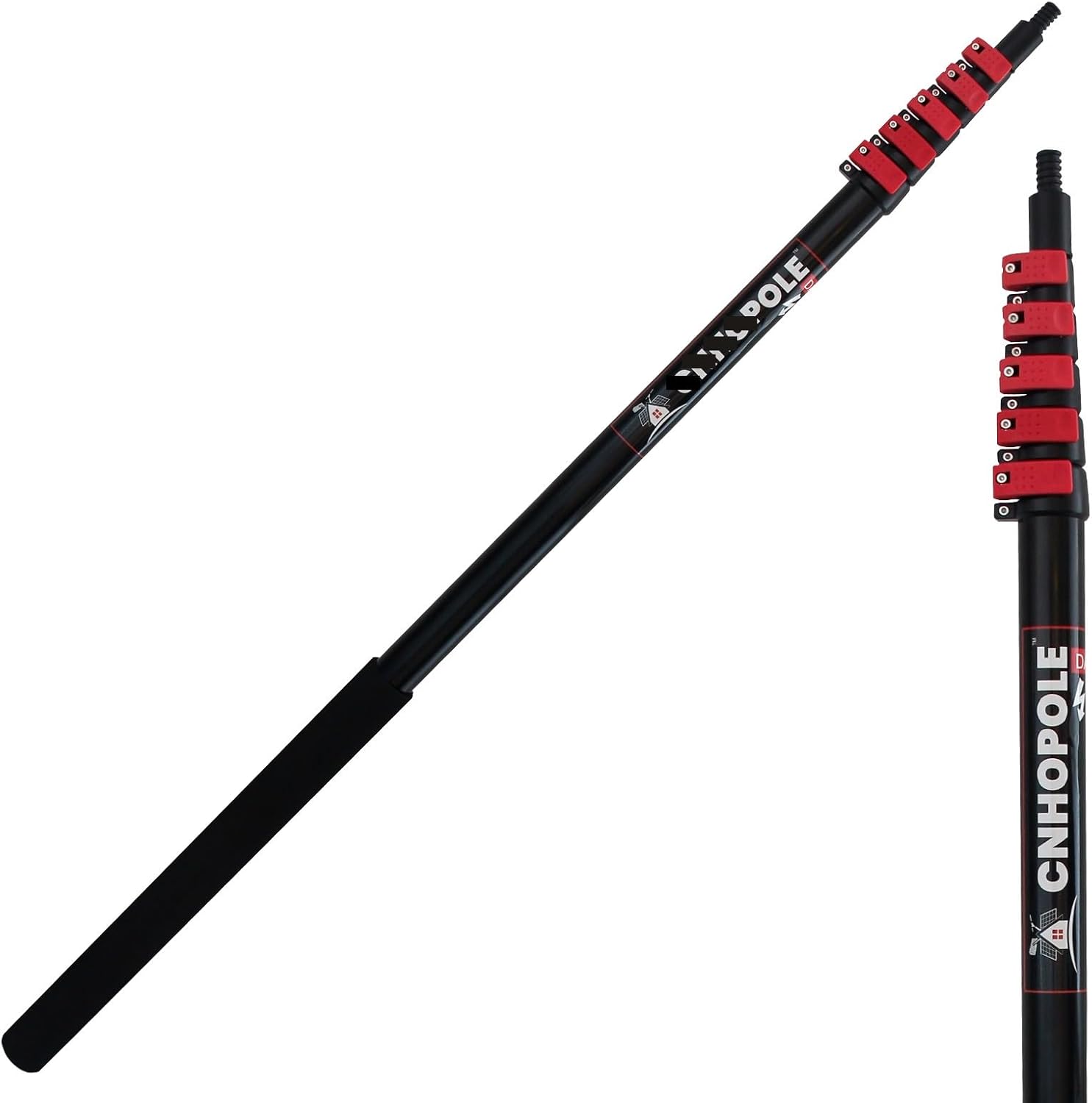 24/30/36/40 Ft Heavy Duty High Reach Extension Window Cleaning Pole Telescopic Extendable Paint Roller Handle Garden/Picking(40ft(12m))