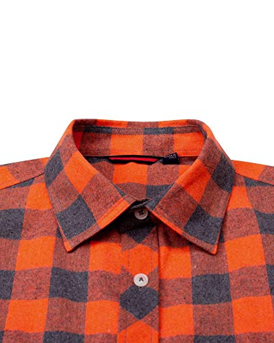 Image of Alimens & Gentle Men's Button Down Regular Fit Long Sleeve Plaid Flannel Casual Shirts