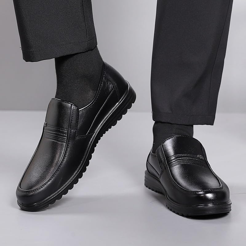 Men's Casual Slip on Loafers Breathable Shoes Men Soft Toe Uniform Dress Work Shoes Slip Resistant Water Resistant Black Oxford Shoe4
