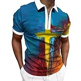 LAOSU Polo Impreso Hombre,Manga Corta Casual Polo Hombre De Gran Tamaño,Polo Barato Hombre Manga Corta Marca,Cierre De Cremallera/Botón Polo Manga Corta Rugby,Camisa Y Pantalones, azul celeste, L