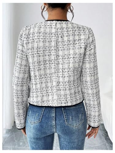 MakeMeChic Women's Graphic Print Bow Front Jacket Long Sleeve Crop Jackets Outerwear2