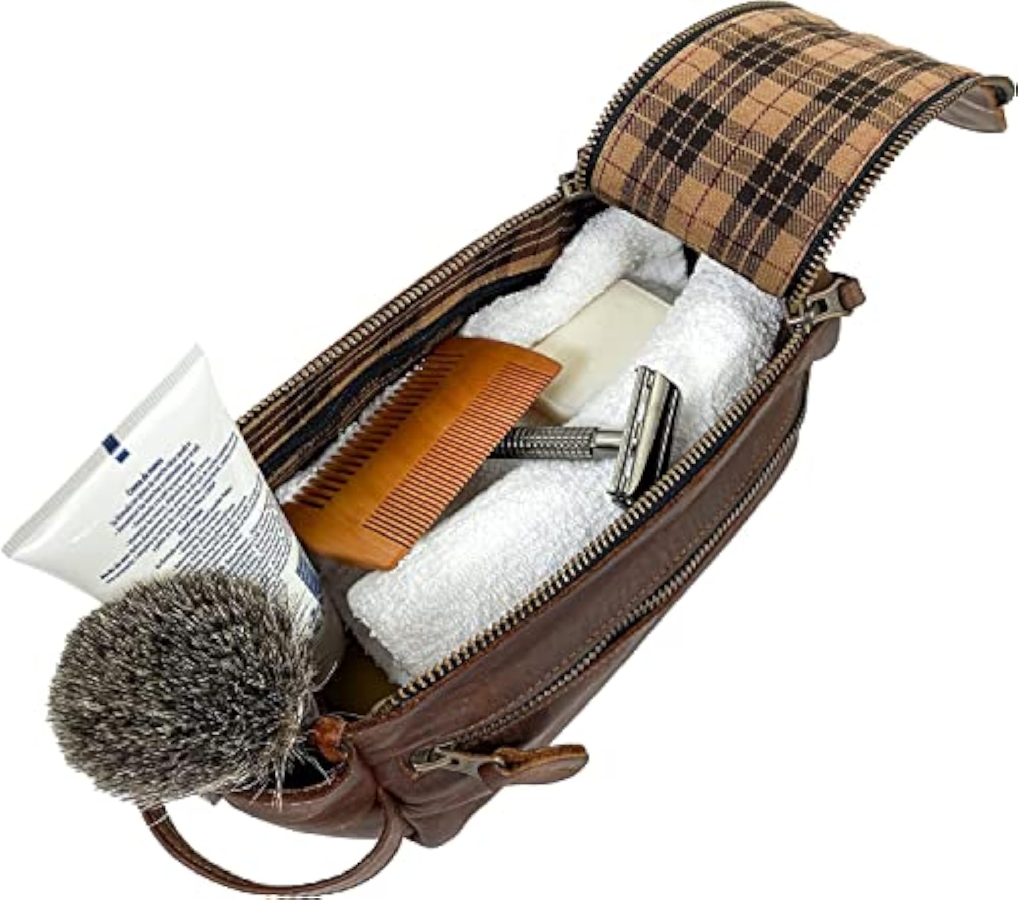 Vintage Leather Handmade Travel Toiletry Bag
